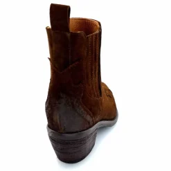 Rock|Santiags<Ivoire0156 Bottines Santiags Ivoire 9500 Lily Daim Marron