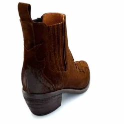 Rock|Santiags<Ivoire0156 Bottines Santiags Ivoire 9500 Lily Daim Marron