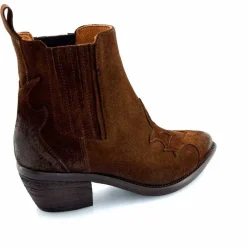 Rock|Santiags<Ivoire0156 Bottines Santiags Ivoire 9500 Lily Daim Marron