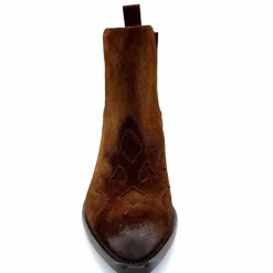 Rock|Santiags<Ivoire0156 Bottines Santiags Ivoire 9500 Lily Daim Marron