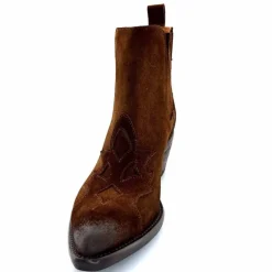 Rock|Santiags<Ivoire0156 Bottines Santiags Ivoire 9500 Lily Daim Marron
