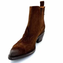 Rock|Santiags<Ivoire0156 Bottines Santiags Ivoire 9500 Lily Daim Marron