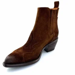 Rock|Santiags<Ivoire0156 Bottines Santiags Ivoire 9500 Lily Daim Marron