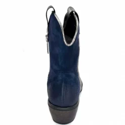 Rock|Santiags<Minka Bottines Santiags Heidie Cuir Métal &amp; Daim Marine