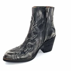 Talon|Rock<Minka Bottines Santiags Horlene Cuir Gris GrisFoncé