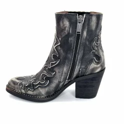 Talon|Rock<Minka Bottines Santiags Horlene Cuir Gris GrisFoncé