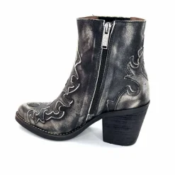 Talon|Rock<Minka Bottines Santiags Horlene Cuir Gris GrisFoncé