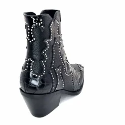 Rock|Fantaisie<noa harmon Bottines Santiags 9098 Cuir Noir