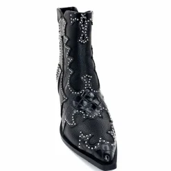 Rock|Fantaisie<noa harmon Bottines Santiags 9098 Cuir Noir
