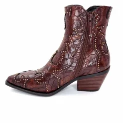 Rock|Fantaisie<noa harmon Bottines Santiags 9098 Cuir Marron