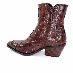 Rock|Fantaisie<noa harmon Bottines Santiags 9098 Cuir Marron