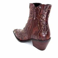 Rock|Fantaisie<noa harmon Bottines Santiags 9098 Cuir Marron