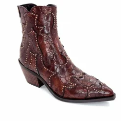 Rock|Fantaisie<noa harmon Bottines Santiags 9098 Cuir Marron