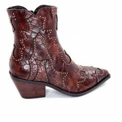 Rock|Fantaisie<noa harmon Bottines Santiags 9098 Cuir Marron