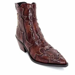 Rock|Fantaisie<noa harmon Bottines Santiags 9098 Cuir Marron