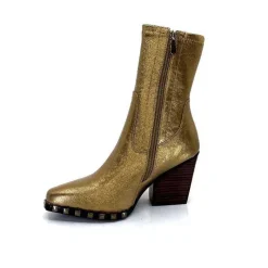 Rock|Santiags<noa harmon Bottines Santiags 9095 Yvette Cuir Métal Or