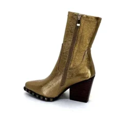 Rock|Santiags<noa harmon Bottines Santiags 9095 Yvette Cuir Métal Or