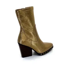 Rock|Santiags<noa harmon Bottines Santiags 9095 Yvette Cuir Métal Or