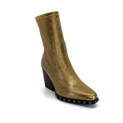 Rock|Santiags<noa harmon Bottines Santiags 9095 Yvette Cuir Métal Or