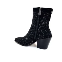 Soirée|Bijoux<Pedro Miralles Bottines Santiags 25534 Daim Et Strass Noir