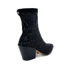 Soirée|Bijoux<Pedro Miralles Bottines Santiags 25534 Daim Et Strass Noir