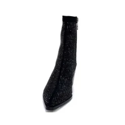 Soirée|Bijoux<Pedro Miralles Bottines Santiags 25534 Daim Et Strass Noir
