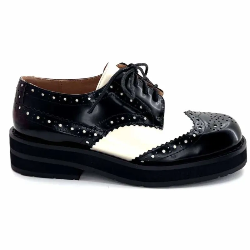Masculin|Lacets<bibi lou - navima Derbies Bibi Lou 593z15 Cuir Glacé & Blanco Noir