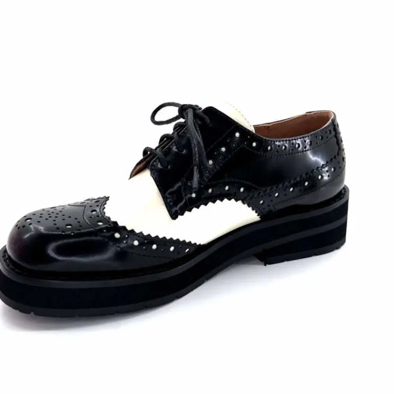 Masculin|Lacets<bibi lou - navima Derbies Bibi Lou 593z15 Cuir Glacé & Blanco Noir