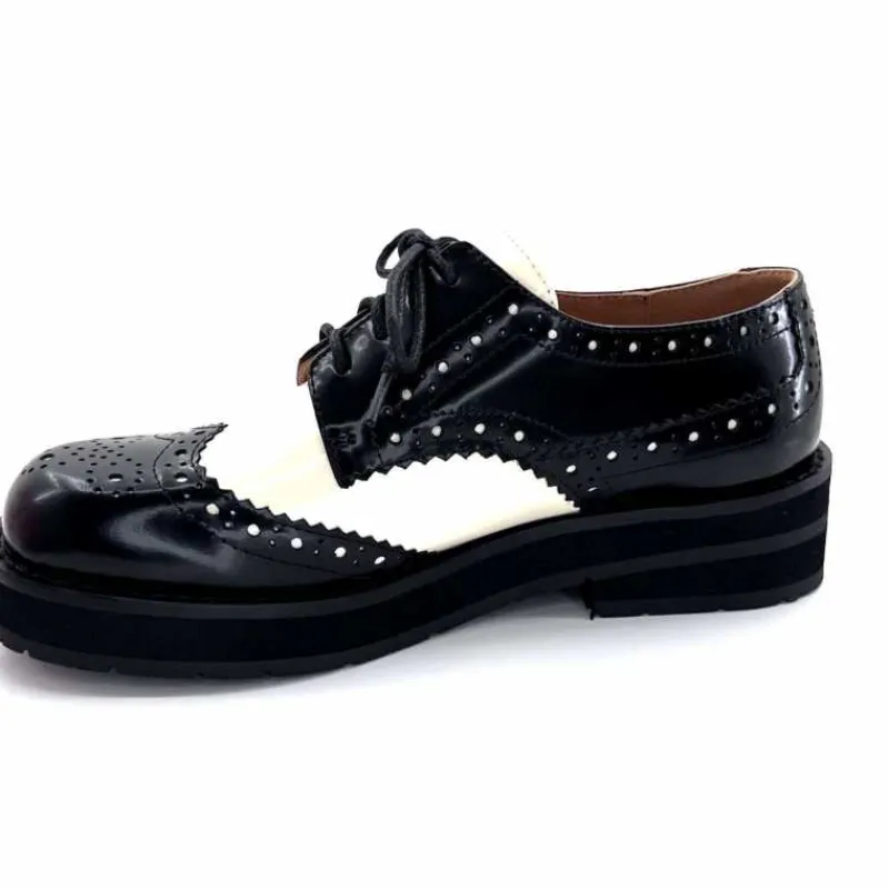 Masculin|Lacets<bibi lou - navima Derbies Bibi Lou 593z15 Cuir Glacé & Blanco Noir