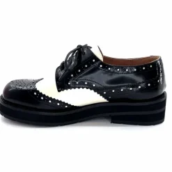 Masculin|Lacets<bibi lou - navima Derbies Bibi Lou 593z15 Cuir Glacé & Blanco Noir