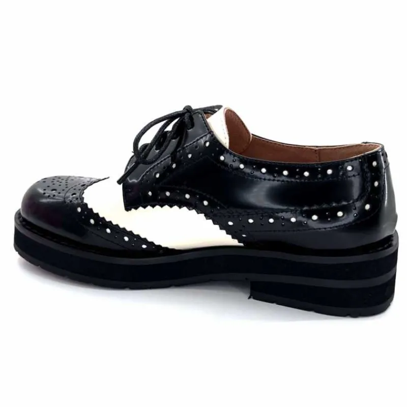 Masculin|Lacets<bibi lou - navima Derbies Bibi Lou 593z15 Cuir Glacé & Blanco Noir