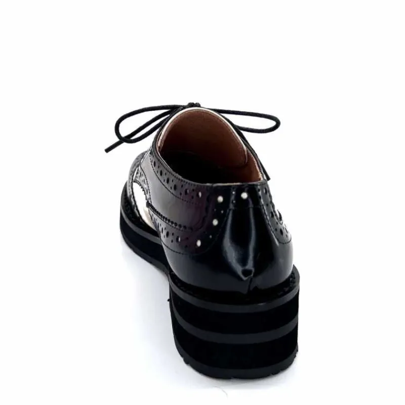 Masculin|Lacets<bibi lou - navima Derbies Bibi Lou 593z15 Cuir Glacé & Blanco Noir