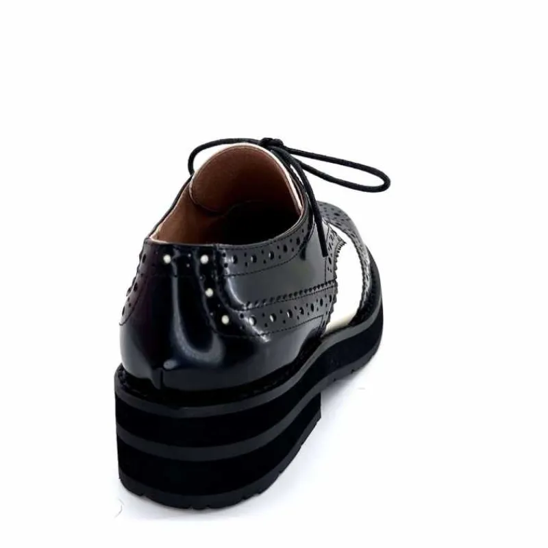 Masculin|Lacets<bibi lou - navima Derbies Bibi Lou 593z15 Cuir Glacé & Blanco Noir