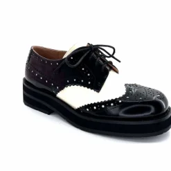 Masculin|Lacets<bibi lou - navima Derbies Bibi Lou 593z15 Cuir Glacé & Blanco Noir