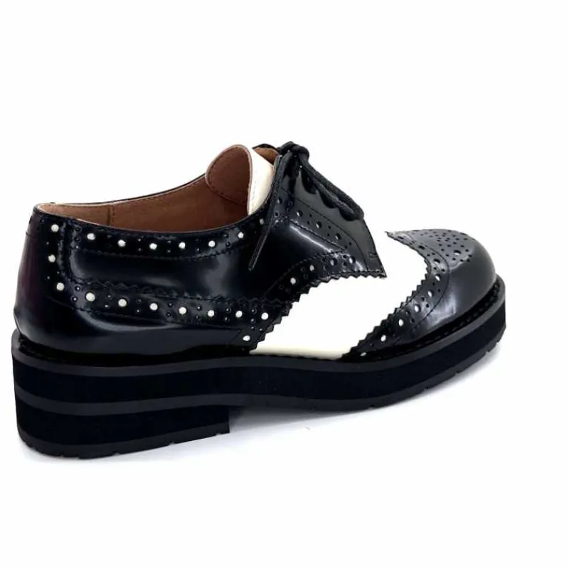 Masculin|Lacets<bibi lou - navima Derbies Bibi Lou 593z15 Cuir Glacé & Blanco Noir