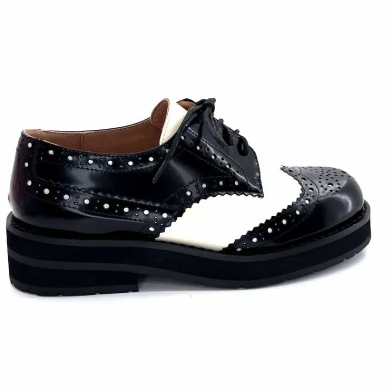 Masculin|Lacets<bibi lou - navima Derbies Bibi Lou 593z15 Cuir Glacé & Blanco Noir