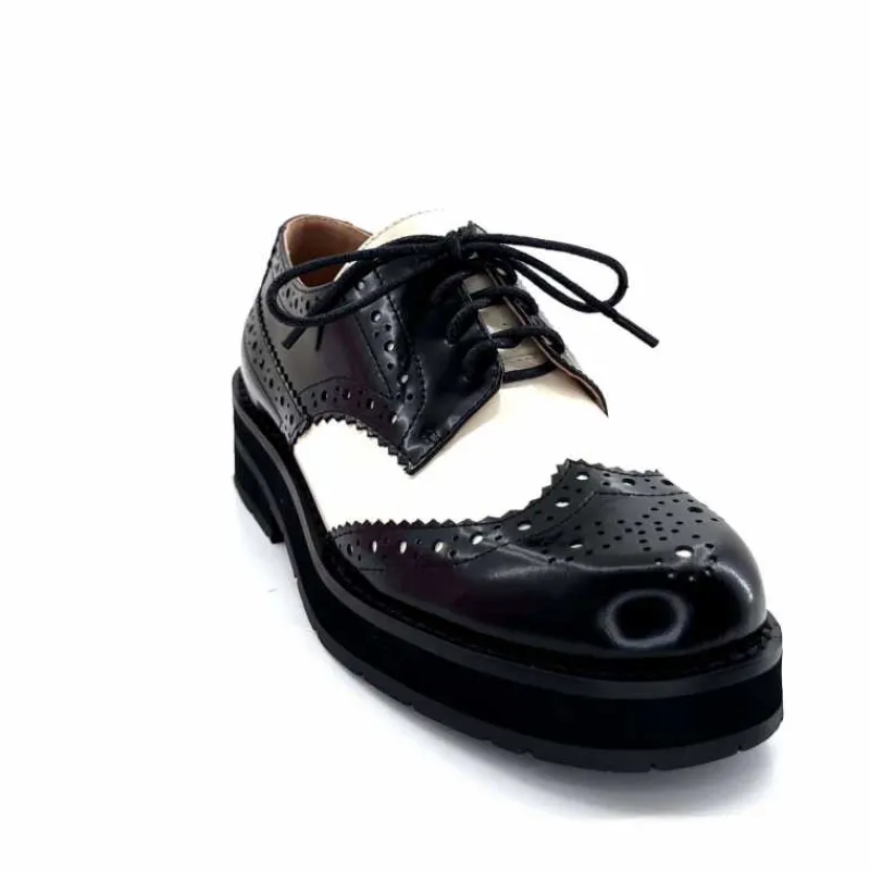 Masculin|Lacets<bibi lou - navima Derbies Bibi Lou 593z15 Cuir Glacé & Blanco Noir