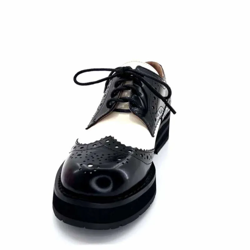 Masculin|Lacets<bibi lou - navima Derbies Bibi Lou 593z15 Cuir Glacé & Blanco Noir