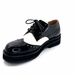 Masculin|Lacets<bibi lou - navima Derbies Bibi Lou 593z15 Cuir Glacé & Blanco Noir