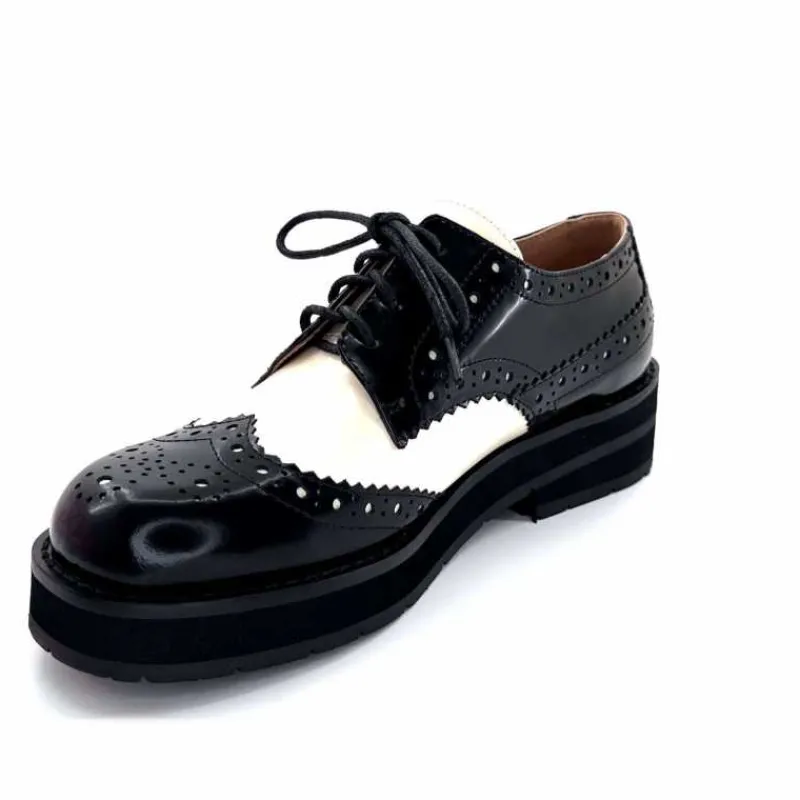 Masculin|Lacets<bibi lou - navima Derbies Bibi Lou 593z15 Cuir Glacé & Blanco Noir