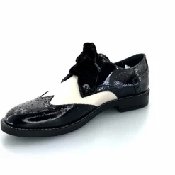 Fantaisie|Lacets<Myma Derbies 7805/00 Cuir Vernis Cuir Crème Noir