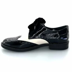 Fantaisie|Lacets<Myma Derbies 7805/00 Cuir Vernis Cuir Crème Noir