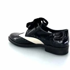 Fantaisie|Lacets<Myma Derbies 7805/00 Cuir Vernis Cuir Crème Noir