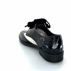 Fantaisie|Lacets<Myma Derbies 7805/00 Cuir Vernis Cuir Crème Noir