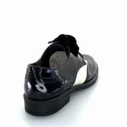 Fantaisie|Lacets<Myma Derbies 7805/00 Cuir Vernis Cuir Crème Noir