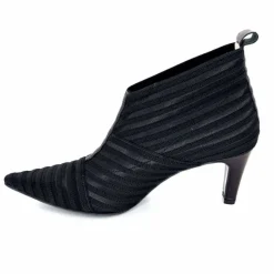 Féminin|Elégant<Ivoire0376 Escarpins à Rayures Ivoire 12101 Textile Noir