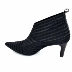 Féminin|Elégant<Ivoire0376 Escarpins à Rayures Ivoire 12101 Textile Noir