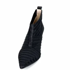 Féminin|Elégant<Ivoire0376 Escarpins à Rayures Ivoire 12101 Textile Noir