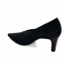 Soirée|Féminin<Ivoire0376 Escarpins à Rayures Ivoire 2111 Textile Noir