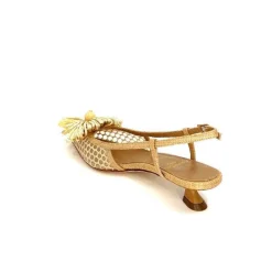 Escarpins<chantal Escarpins Bride Arrière 2211 Textile Raffia Beige